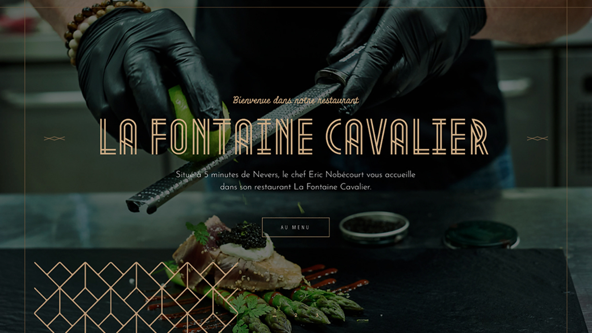 Page d’accueil du site internet La Fontaine Cavalier à Urzy